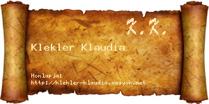 Klekler Klaudia névjegykártya